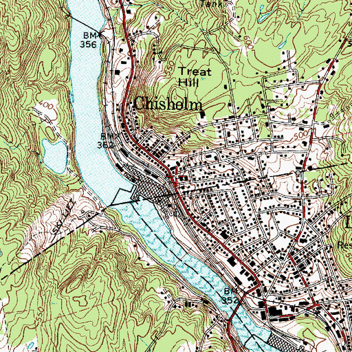Topographic Map of Chisholm Square, ME
