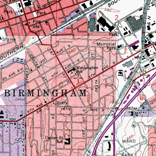 Topographic Map of Green Liberty Baptist Church, AL