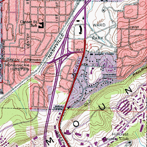 Topographic Map of Green Springs Baptist Church, AL