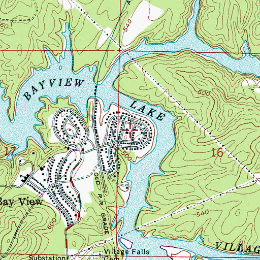 Topographic Map of Bayview Baptist Church, AL