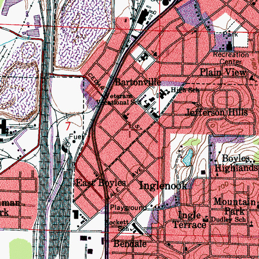 Topographic Map of Boyles United Methodist Church (historical), AL