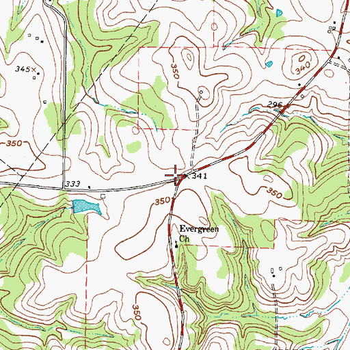 Topographic Map of Friendship (historical), TX