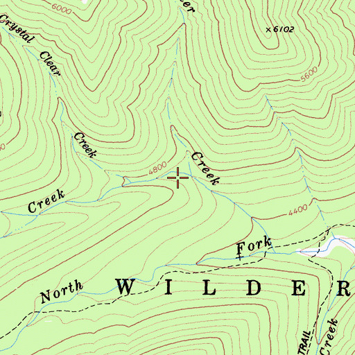 Topographic Map of Cold Springs Creek, CA