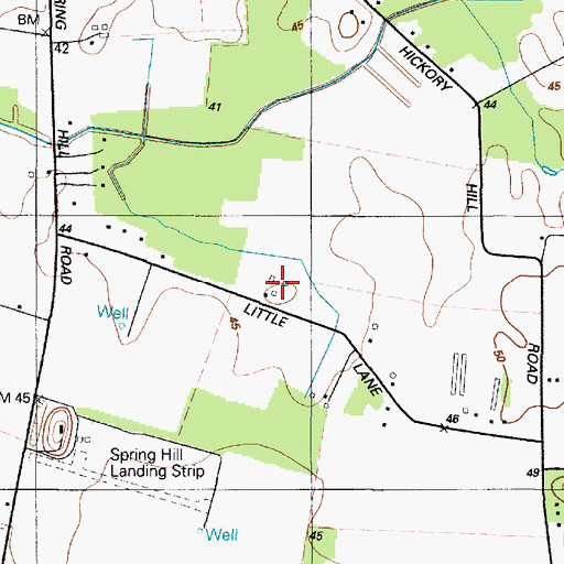 Topographic Map of Quantico Creek Sod Farms, MD