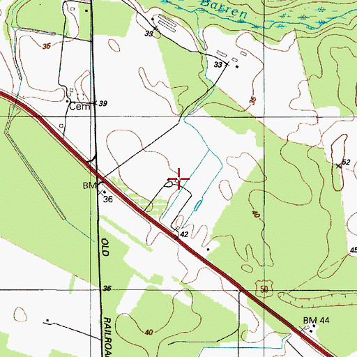Topographic Map of Bennett Farms Garden Center, MD