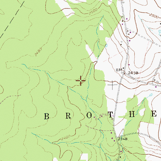 Topographic Map of Dovan Farms, PA