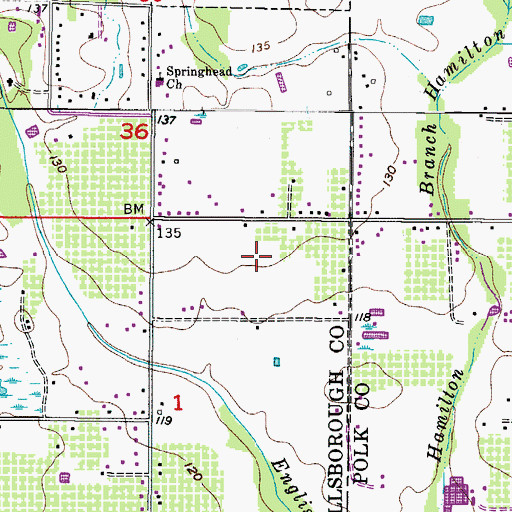 Topographic Map of Fancy Farms, FL