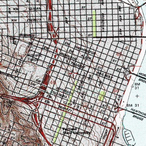 Topographic Map of Simon and Helen Director Park, OR