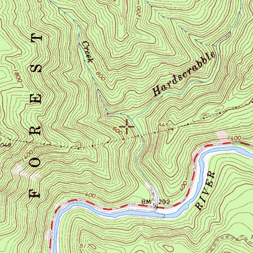 Topographic Map of Coldwater Creek, CA