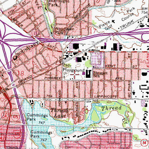 Topographic Map of Brennan Park, MI