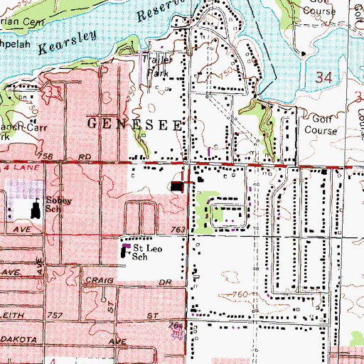 Topographic Map of Richfield Public School Academy, MI