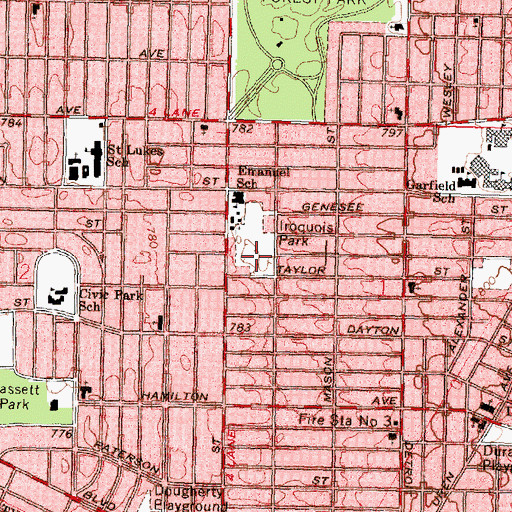 Topographic Map of Martin Luther King Elementary School, MI