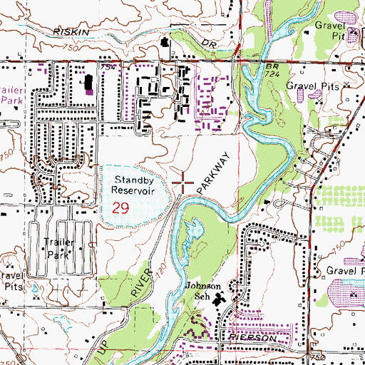 Topographic Map of Riverside Park, MI