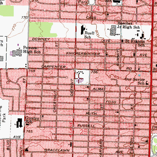 Topographic Map of Wilkins Elementary School, MI