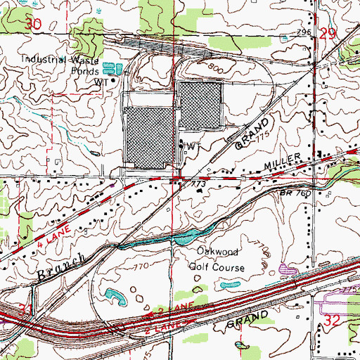 Topographic Map of Otterburn Station, MI
