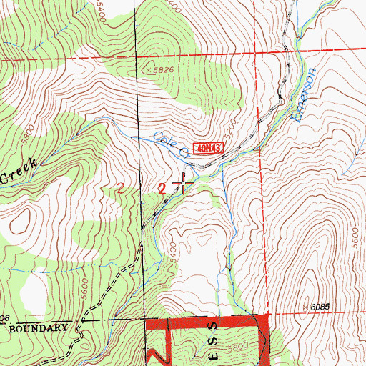 Topographic Map of Cole Creek, CA
