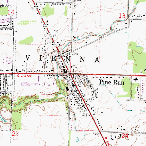 Topographic Map of Pinerun Post Office (historical), MI