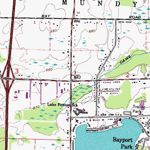 Topographic Map of Mundy Post Office (historical), MI