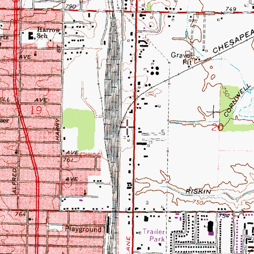 Topographic Map of Flint River Junction Post Office (historical), MI