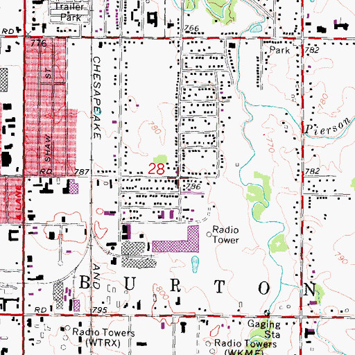 Topographic Map of Harmony Free Will Baptist Church, MI
