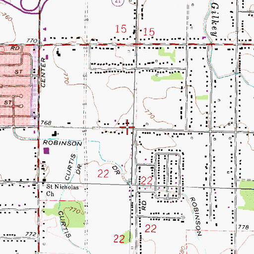 Topographic Map of Valley Church of Christ, MI