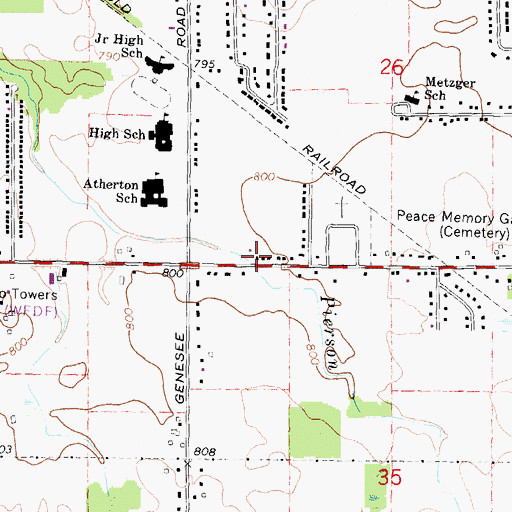 Topographic Map of Harmony Baptist Church, MI