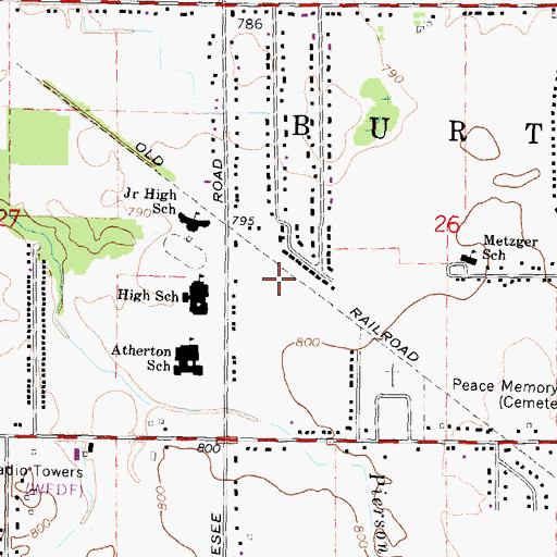 Topographic Map of Beaulah Land Christian Church, MI