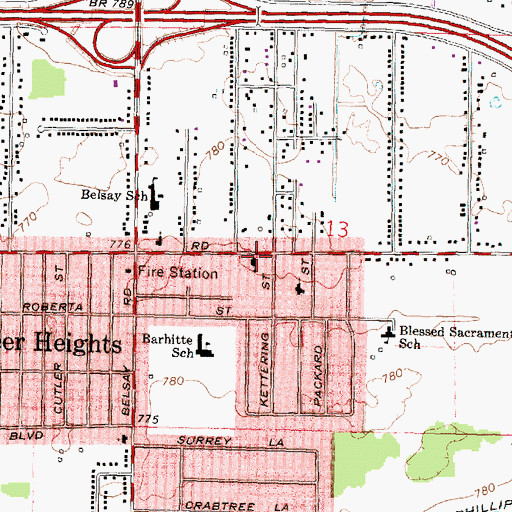 Topographic Map of Bentley Wesleyan Church, MI