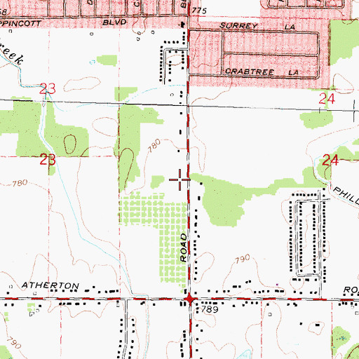 Topographic Map of Solid Rock Baptist Church, MI