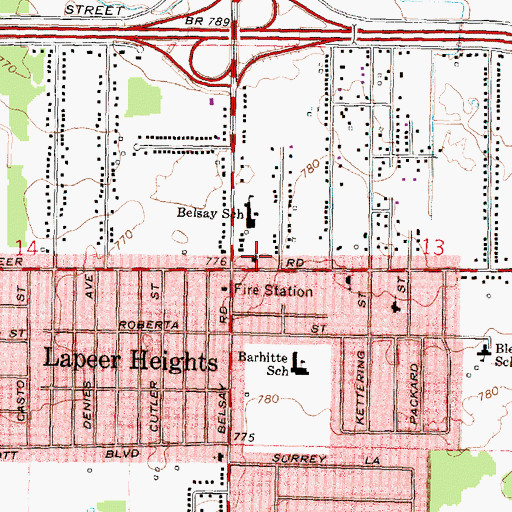 Topographic Map of Bethel Assembly of God Church, MI