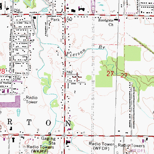 Topographic Map of South Flint Church of the Nazarene, MI