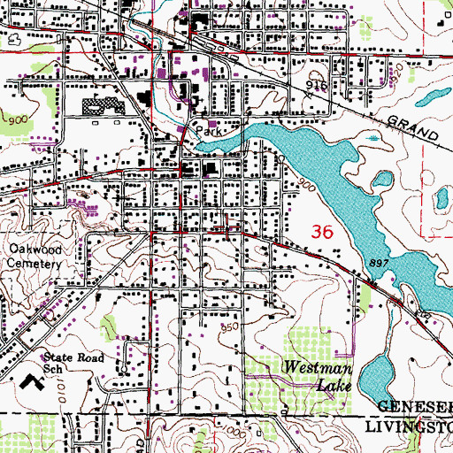 Topographic Map of Fenton Bible Church, MI