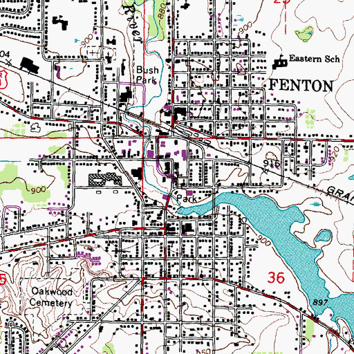 Topographic Map of Christian Science Reading Room, MI