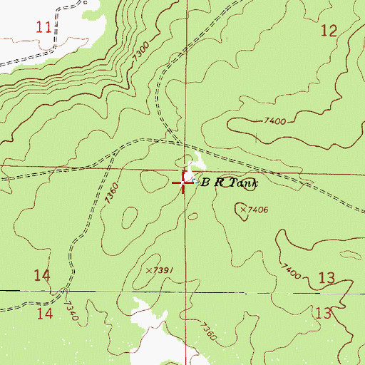 Topographic Map of BR Tank, AZ