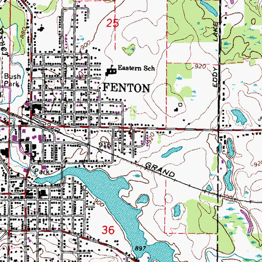Topographic Map of Trinity Lutheran Church, MI