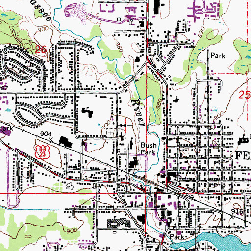 Topographic Map of Saint John Catholic Church, MI