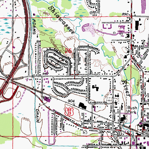 Topographic Map of Fenton Free Methodist Church, MI
