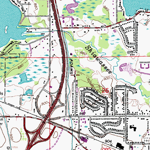 Topographic Map of Parkway Community Church, MI