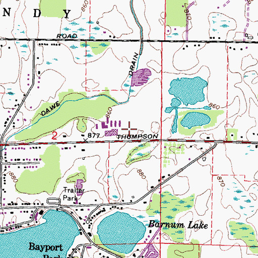 Topographic Map of Faith City Church, MI