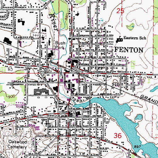 Topographic Map of Fenton Clinic, MI
