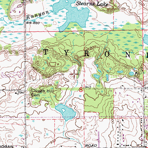 Topographic Map of Coyote Preserve Golf Club, MI