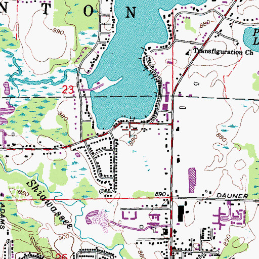 Topographic Map of Franklin Park, MI
