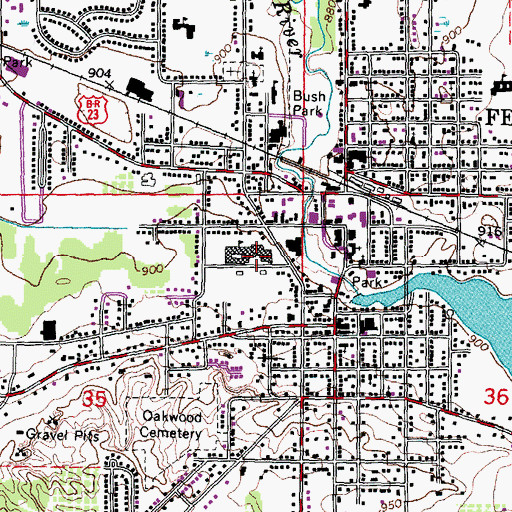 Topographic Map of Fenton Intermediate School, MI