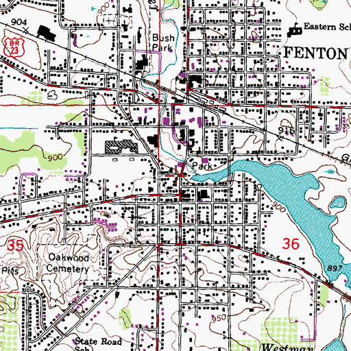 Topographic Map of Fenton Museum, MI