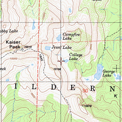 Topographic Map of College Lake, CA
