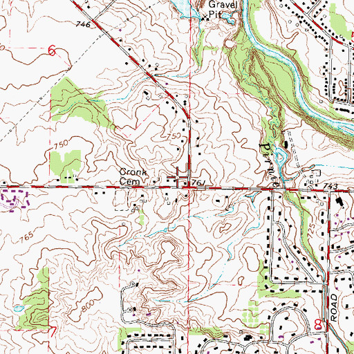 Topographic Map of King of Glory Lutheran Church, MI