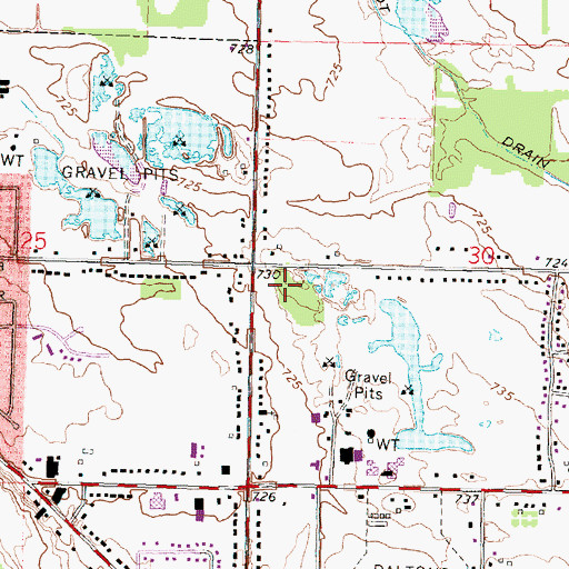Topographic Map of Trinity Baptist Church, MI