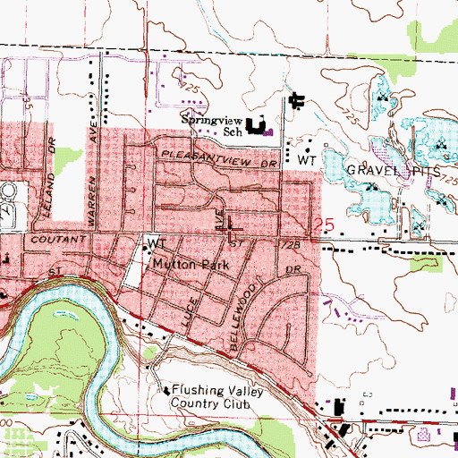 Topographic Map of Holy Cross Lutheran Church, MI