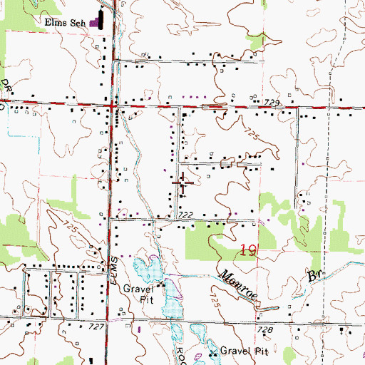 Topographic Map of Bethel General Baptist Church, MI