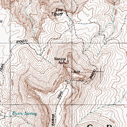 Topographic Map of Natural Arch, AZ